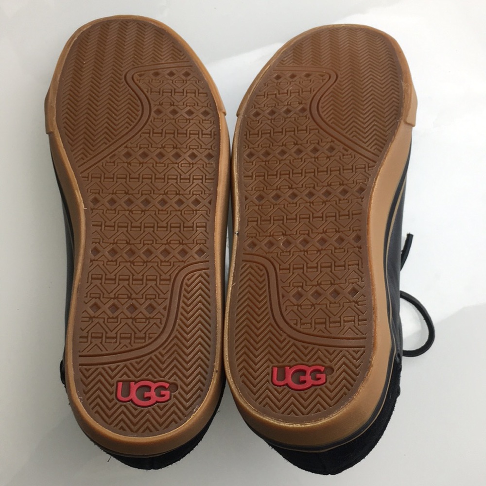 Ugg Brock Luxe Black Leather Sneakers Mens New - Picture 6 of 7